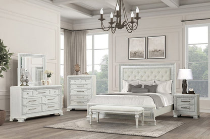 Furniture of America - Stella Mia Queen Panel Bed (F)  in Creamy White - FM70000WH-Q-F-BED View 4