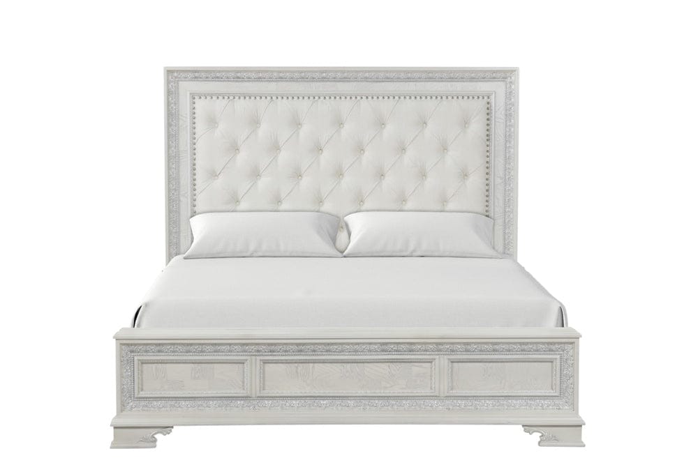 Furniture of America - Stella Mia Queen Panel Bed (F)  in Creamy White - FM70000WH-Q-F-BED View 5