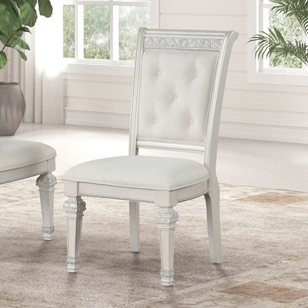 Furniture of America - Stella Mia Side Chair Set of 2 in Ivory - FM31000WH-SC-2PK View 1