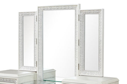 Furniture of America - Stella Mia Vanity Set w/ Stool in Creamy White - FM70000WH-V-SET View 5