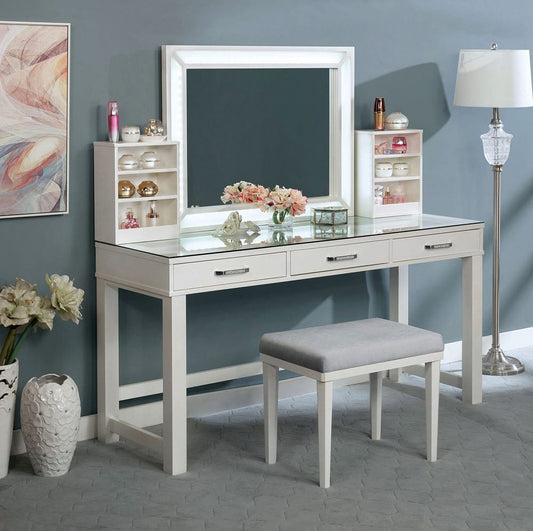 Furniture of America - Stephanie Vanity Set in Luminous White - FOA-DK5685WH-PK View 1