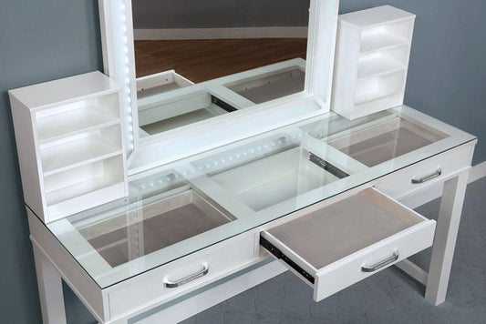 Furniture of America - Stephanie Vanity Set in Luminous White - FOA-DK5685WH-PK View 2