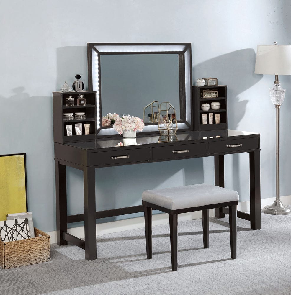 Furniture of America - Stephanie Vanity Set in Obsidian Gray - FOA-DK5685DG-PK View 1