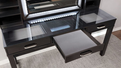 Furniture of America - Stephanie Vanity Set in Obsidian Gray - FOA-DK5685DG-PK View 2