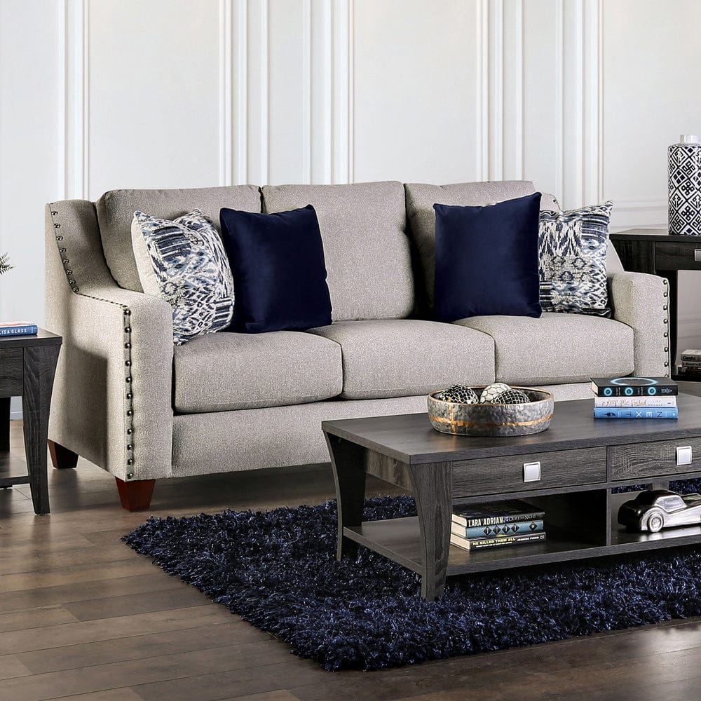 Furniture of America - Stickney Sofa in Light Gray/Navy - SM6441-SF View 1