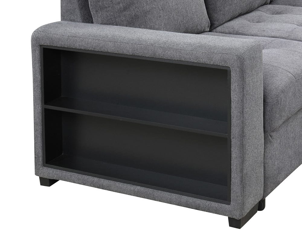 Furniture of America - Stockwell Sleeper Sofa Sectional in Dark Gray - FM6966DG-SECT View 5