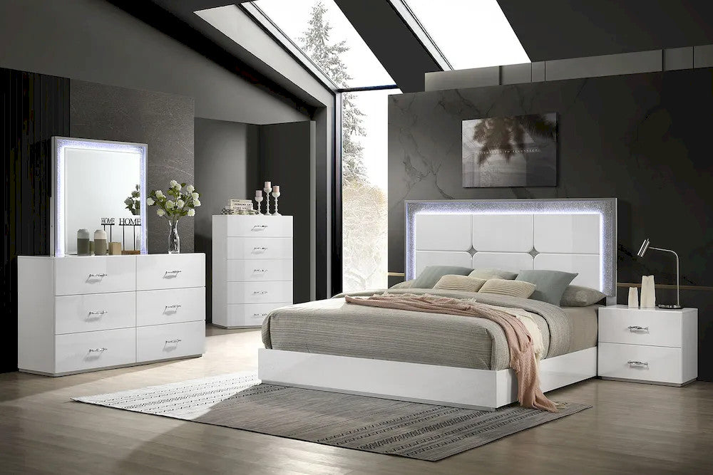 Furniture of America - Stoholm - 4 Pc. Queen Bedroom Set w/ Chest - FM72000WH-Q-5PC-CHE view 1
