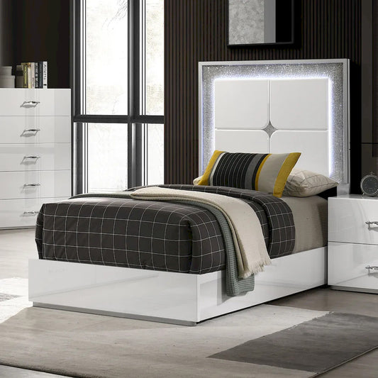 Furniture of America - Stoholm - Twin Bed, White - FM72000WH-T-BED view 1