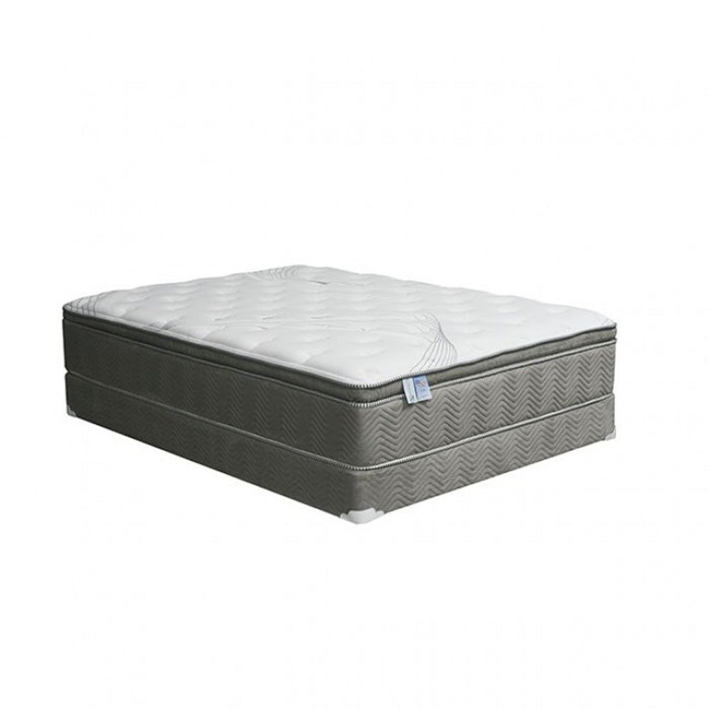 Furniture of America - Stormin 13" Euro Pillow Top Mattress, Cal.King in White/Gray - DM338CK-M
