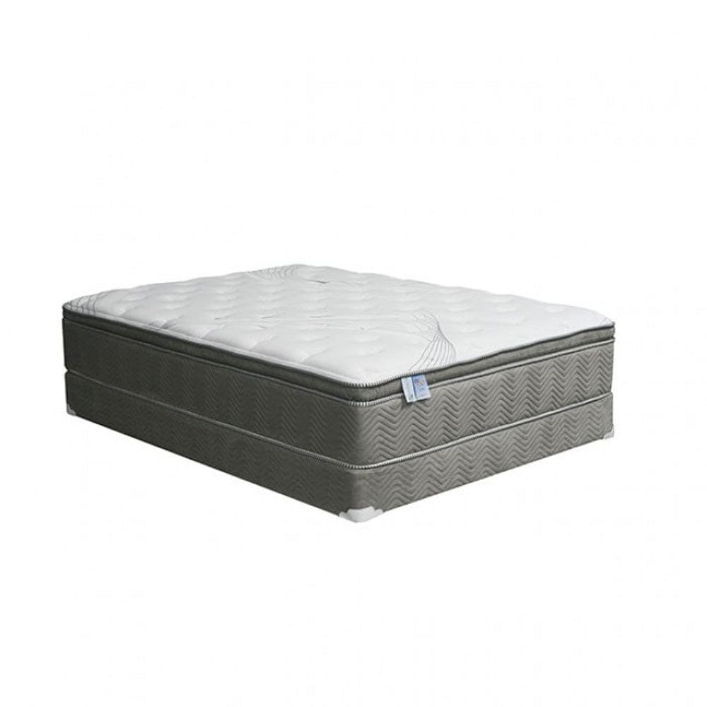 Furniture of America - Stormin 13" Euro Pillow Top Mattress, E.King in White/Gray - DM338EK-M