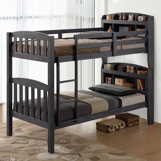 Furniture of America - Stutsman Twin/Twin Bunk Bed in Stain Gray - FM-BK106GY-T-BED View 1