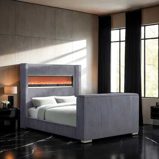 Furniture of America - Sumter E.King Bed in Gray - FM74004GY-EK-BED View 1