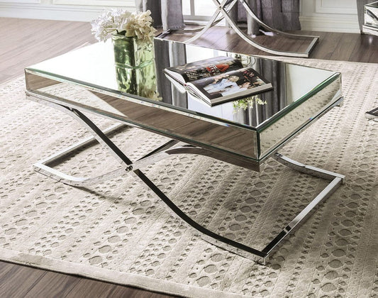 Furniture of America - Sundance Coffee Table in Chrome - CM4230CRM-C View 1