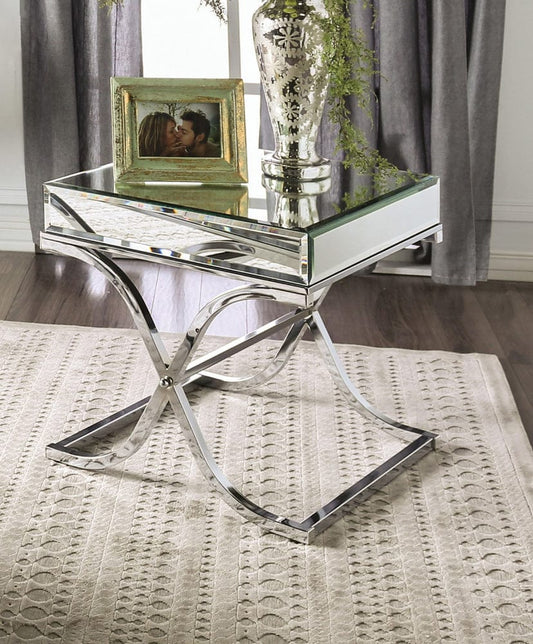 Furniture of America - Sundance End Table in Chrome - CM4230CRM-E View 1