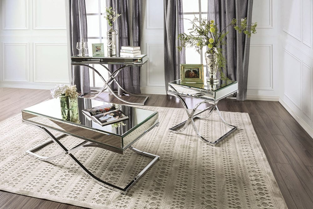 Furniture of America - Sundance Sofa Table in Chrome - CM4230CRM-S View 2