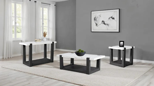 Furniture of America - Sundbry - End Table, White/Black - FM44010BK-E view 2