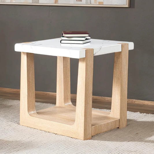 Furniture of America - Sundbry - End Table, White/Natural - FM44010NT-E view 1