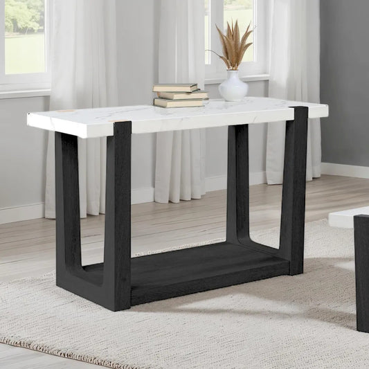 Furniture of America - Sundbry - Sofa Table, White/Black - FM44010BK-S view 1