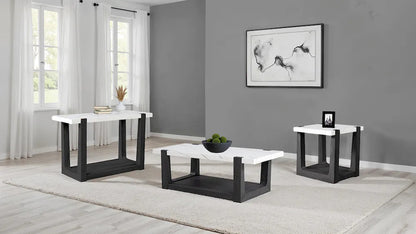 Furniture of America - Sundbry - Sofa Table, White/Black - FM44010BK-S view 2
