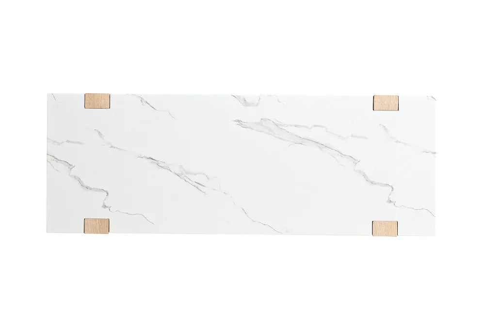 Furniture of America - Sundbry - Sofa Table, White/Natural - FM44010NT-S view 3