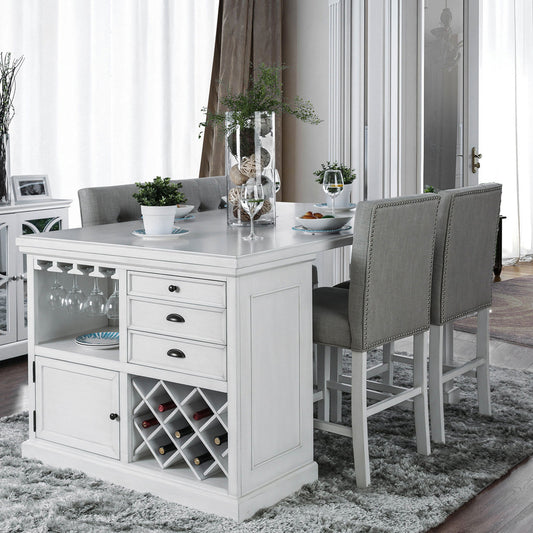 Furniture of America - Sutton 5 Pc. Dining Table Set in Antique White - CM3390PT-5PC View 1
