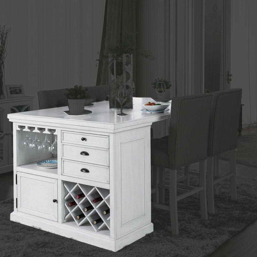 Furniture of America - Sutton Counter Ht. Table in Antique White - CM3390PT-TABLE View 1