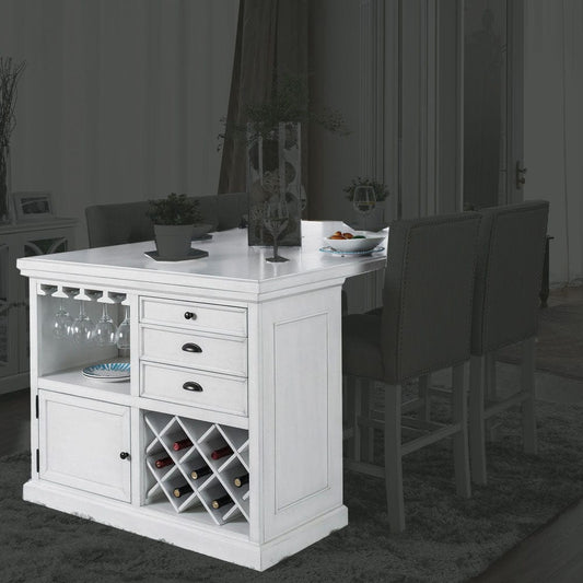 Furniture of America - Sutton Counter Ht. Table in Antique White - CM3390PT-TABLE View 1