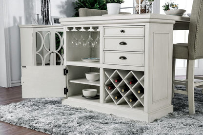 Furniture of America - Sutton Counter Ht. Table in Antique White - CM3390PT-TABLE View 3