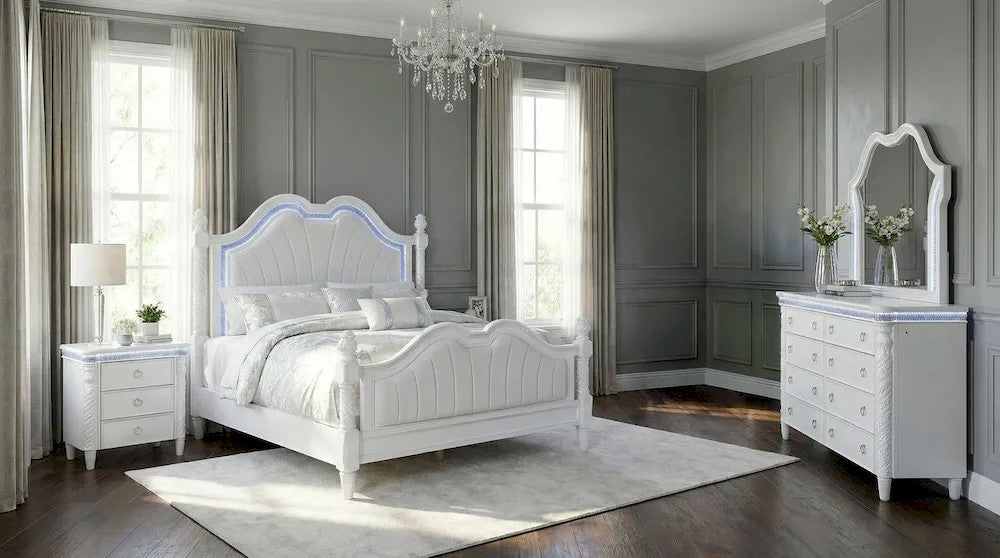 Furniture of America - Swindon - 4 Pc. Queen Bedroom Set - FM74007WH-Q-4PC view 1