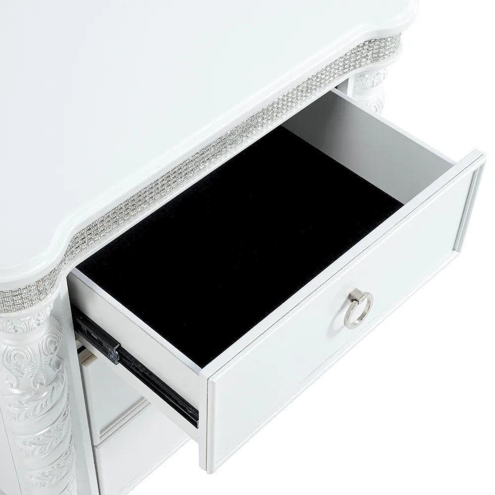 Furniture of America - Swindon - Nightstand w/ LED - FM74007WH-N view 4