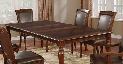 Furniture of America - Sylvana Dining Table in Brown Cherry/Espresso - CM3453T View 3