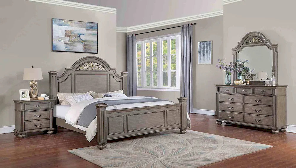Furniture of America - Syracuse - 3 Pc. Queen Bedroom Set - CM7129GY-Q-4PC view 1
