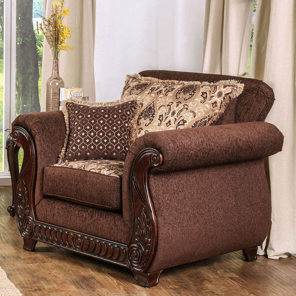 Furniture of America - Tabitha Chair in Brown/Gold - SM6109-CH View 1