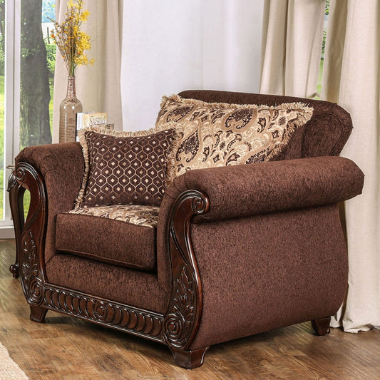 Furniture of America - Tabitha Chair in Brown/Gold - SM6109-CH View 1