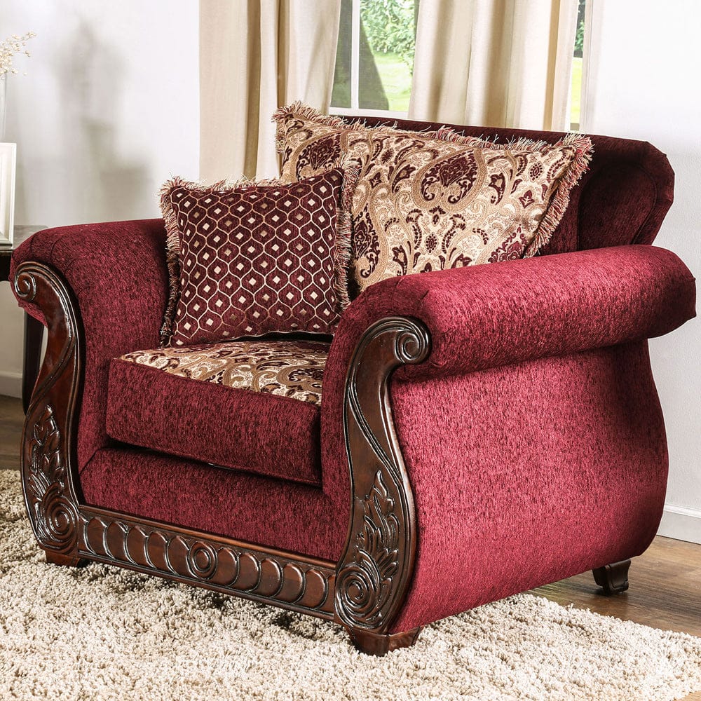 Furniture of America - Tabitha Chair in Wine/Gold - SM6110-CH View 1