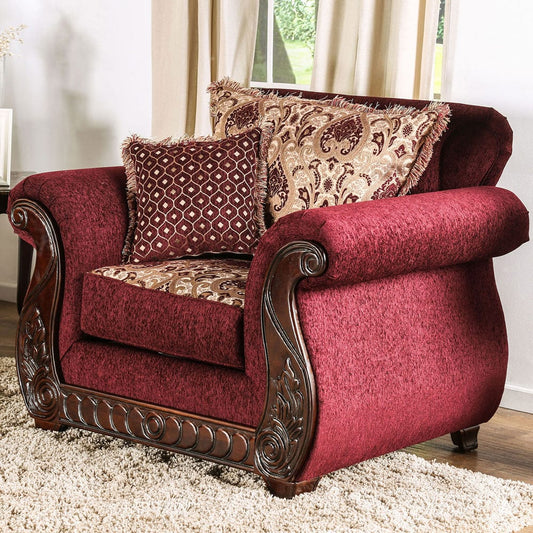 Furniture of America - Tabitha Chair in Wine/Gold - SM6110-CH View 1