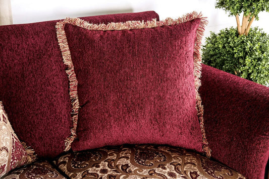 Furniture of America - Tabitha Sofa + Loveseat in Wine/Gold - SM6110-2PC View 2