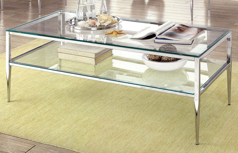 Furniture of America - Tanika Coffee Table in Chrome - CM4162CRM-C-PK View 1