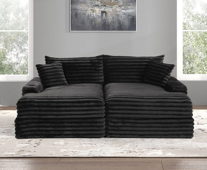 Furniture of America - Tavedestrand Double Chaise Sofa in Black - FM6900BK-PK View 3