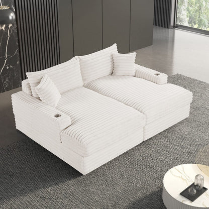 Furniture of America - Tavedestrand Double Chaise Sofa in White - FM6900WH-PK View 2
