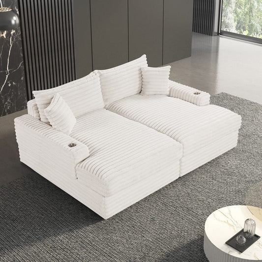 Furniture of America - Tavedestrand Double Chaise Sofa in White - FM6900WH-PK View 2