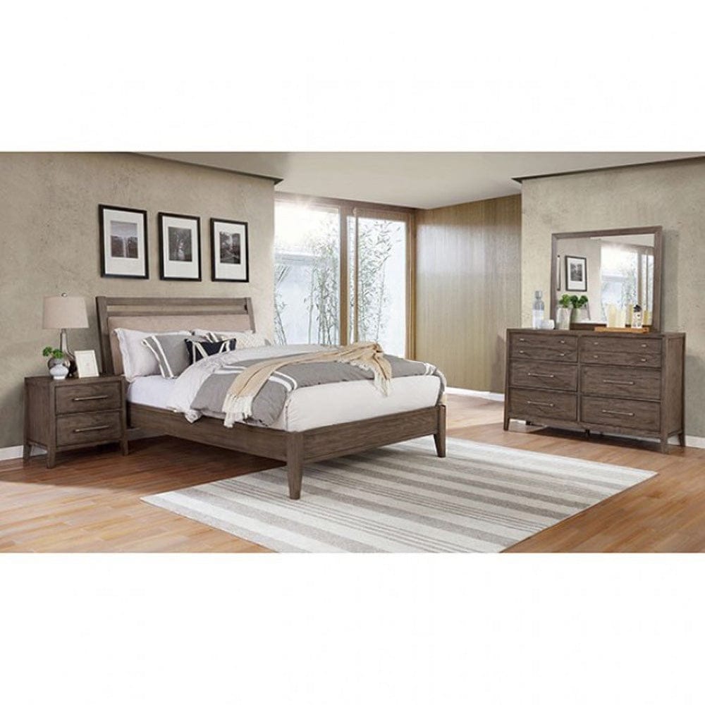 Furniture of America - Tawana 5 Pc. Queen Bedroom Set w/ 2NS in Warm Gray/Beige - FOA7918Q-5PC-2NS
