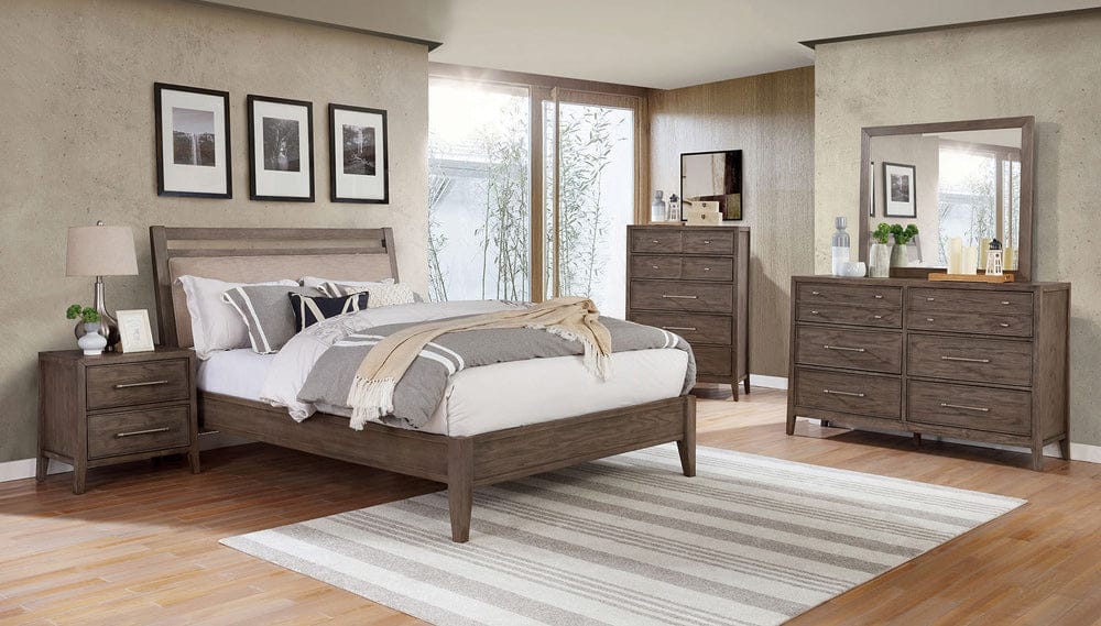 Furniture of America - Tawana 5 Pc. Queen Bedroom Set w/ Chest in Warm Gray/Beige - FOA7918Q-5PC-CHEST View 1