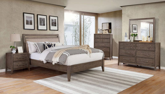 Furniture of America - Tawana 5 Pc. Queen Bedroom Set w/ Chest in Warm Gray/Beige - FOA7918Q-5PC-CHEST View 1