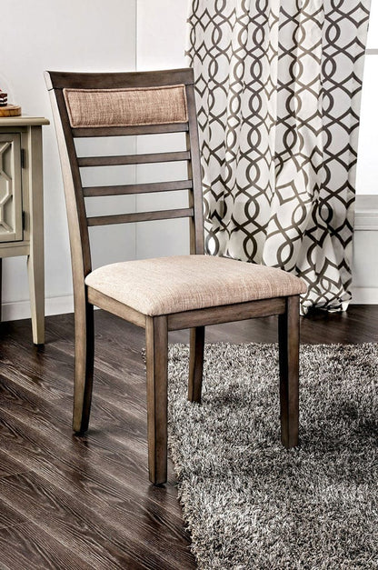 Furniture of America - Taylah 7 Pc. Dining Table Set in Weathered Gray/Beige - CM3607T-7PK View 4