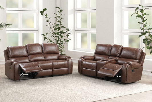 Furniture of America - Tepic Manual Sofa + Loveseat in Brown - TM6012BR-2PC View 1