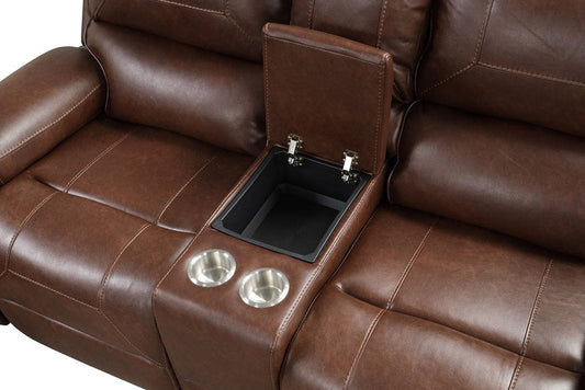 Furniture of America - Tepic Manual Sofa + Loveseat in Brown - TM6012BR-2PC View 2