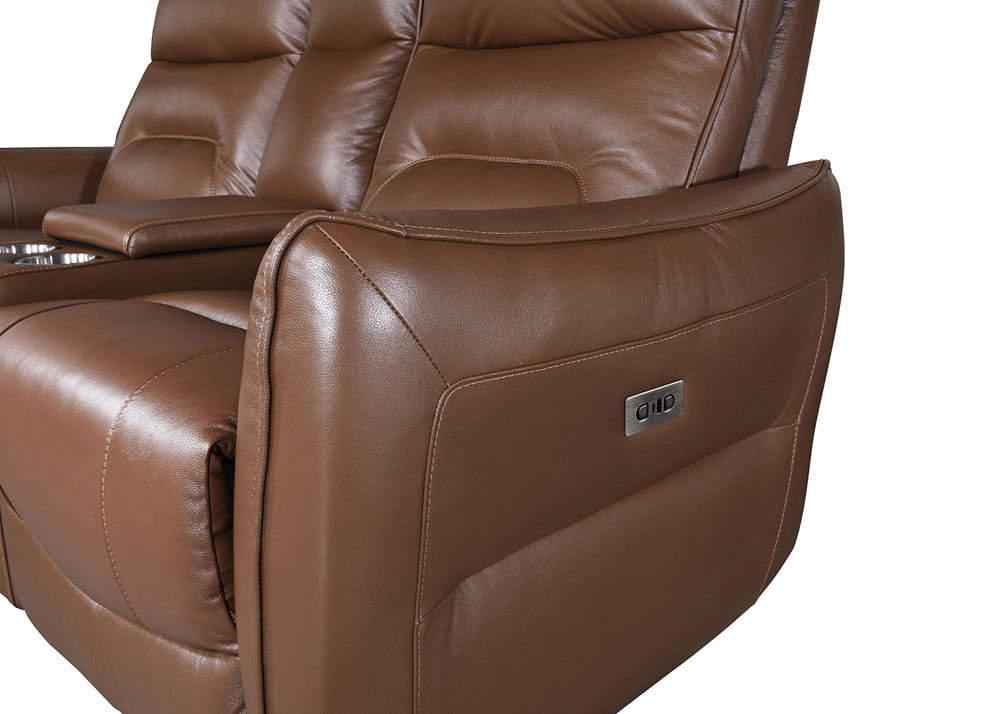 Furniture of America - Terentius Power Sofa + Loveseat in Caramel Brown - FM69006BR-PM-2PC View 2