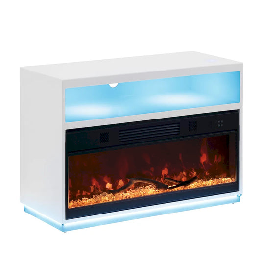 Furniture of America - Terni - TV Stand w/ Fireplace - White - FM-AC8024WH-TV view 1
