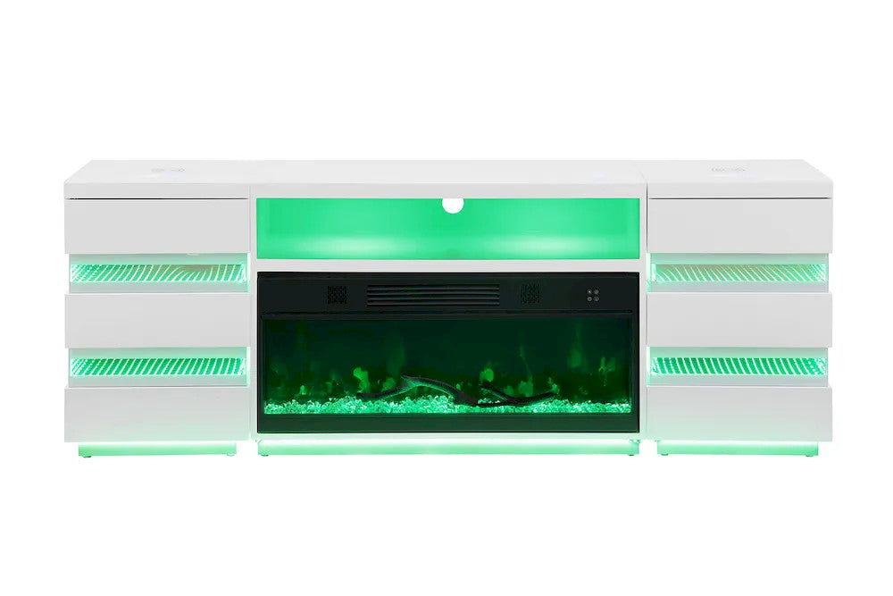 Furniture of America - Terni - TV Stand w/ Fireplace - White - FM-AC8024WH-TV view 5